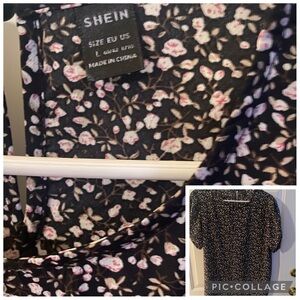 SHEIN Black Floral Blouse